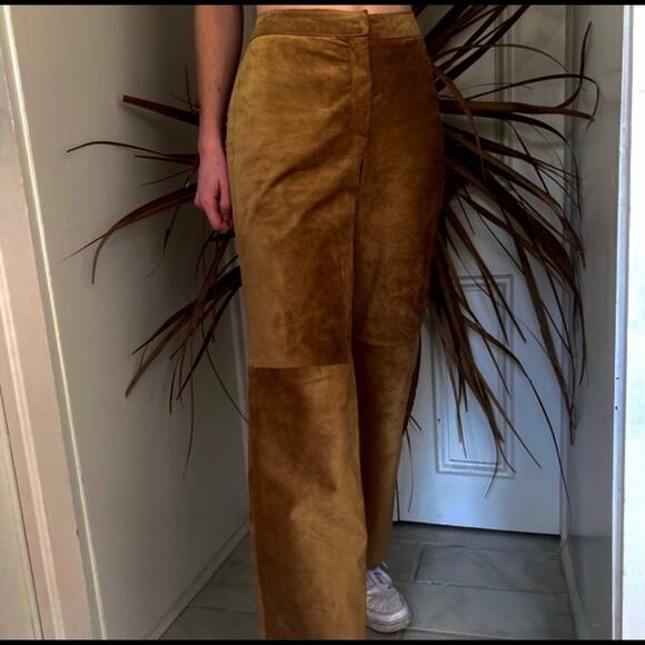 VINTAGE Genuine Leather Suede Brown 90s INC 8 - Picture 1 of 7